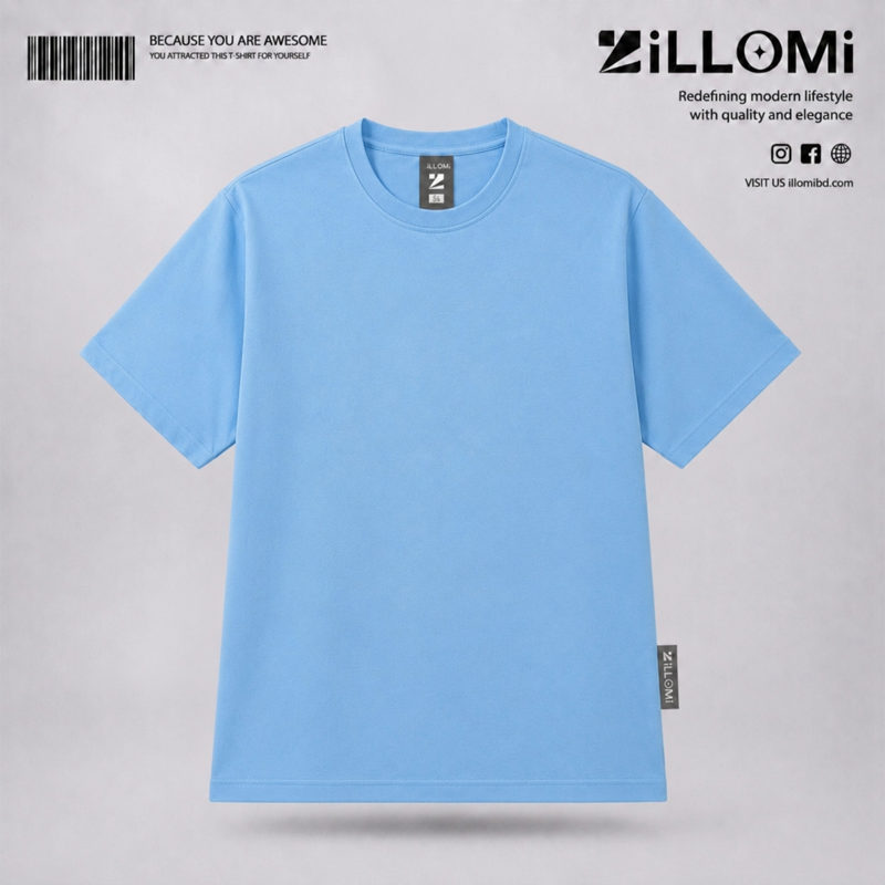 Solid-T-shirt-Cotton-Sky Blue image 1