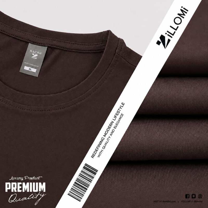 Solid-T-shirt-Cotton-Chocolate image 4