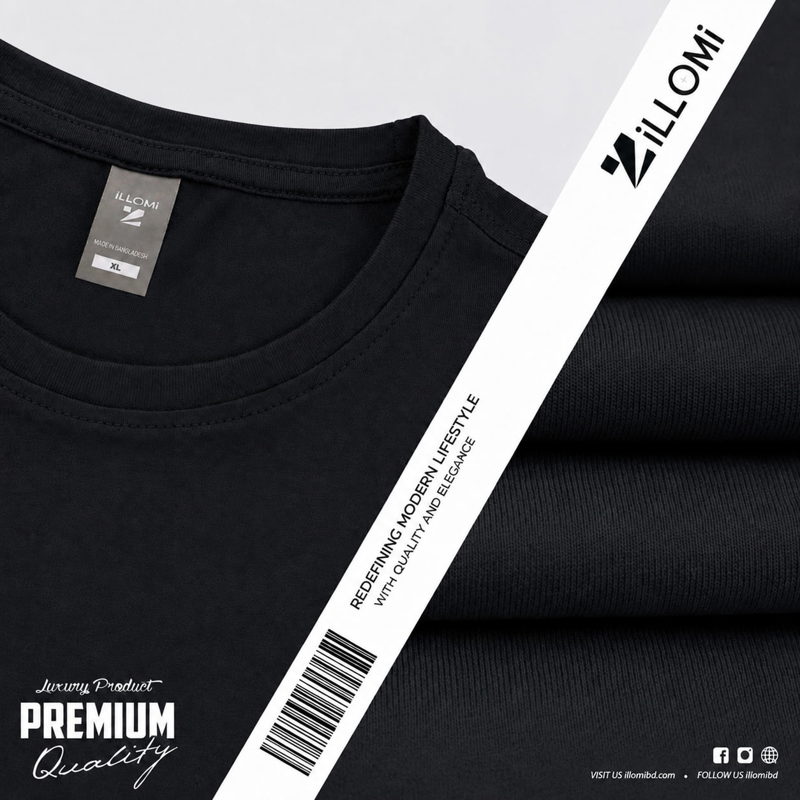 Solid-T-shirt-Cotton-Black image 3