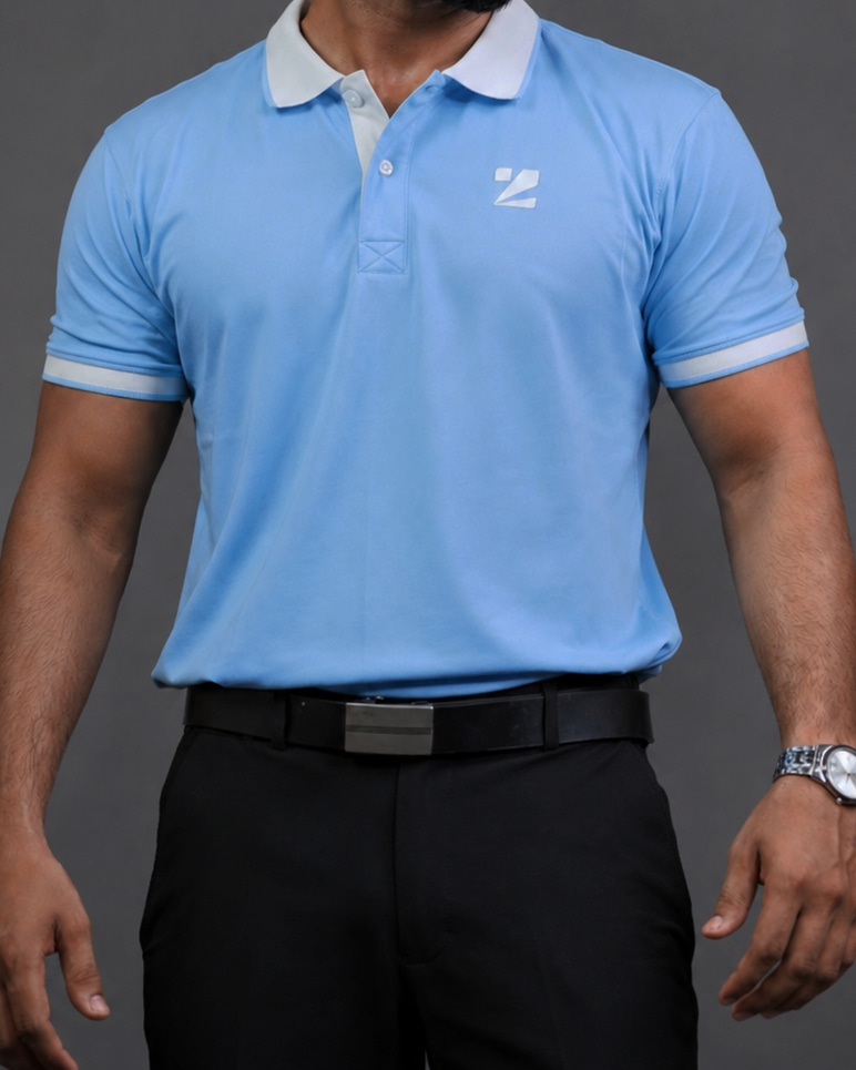 Polo-PK-Cotton Sky Blue image 1