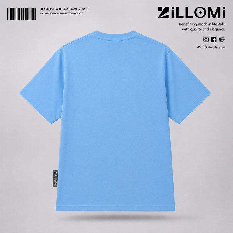 Solid-T-shirt-Cotton-Sky Blue image 3