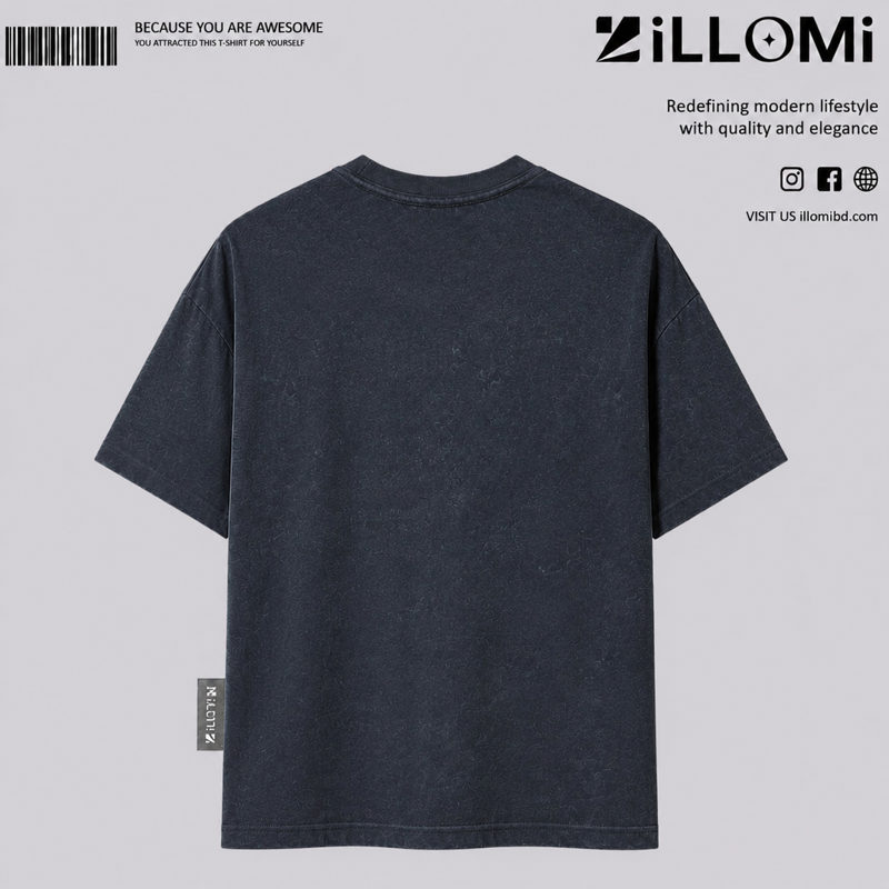 Acid Wash Drop-Shoulder Black image 2