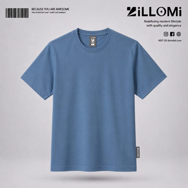 Solid-T-shirt-Cotton-Dusty Blue image 1