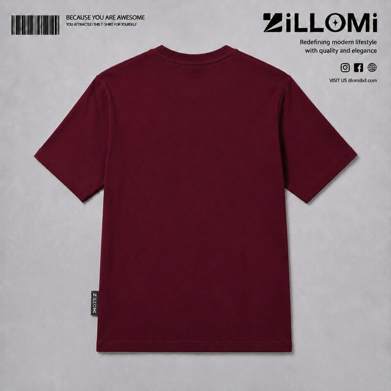 Solid-T-shirt-Cotton-Maroon image 2