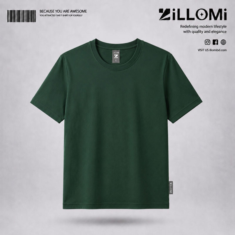 Solid-T-shirt-Cotton-Olive Green image 1